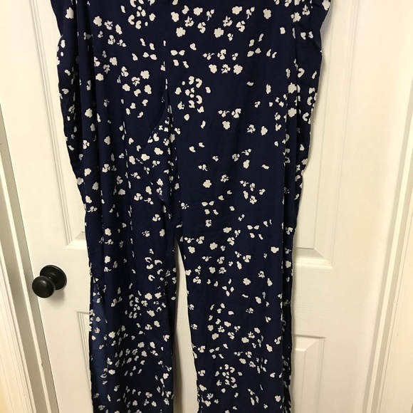 Jessica Simpson 2X Wide Leg Pants Navy & White - Picture 1 of 4